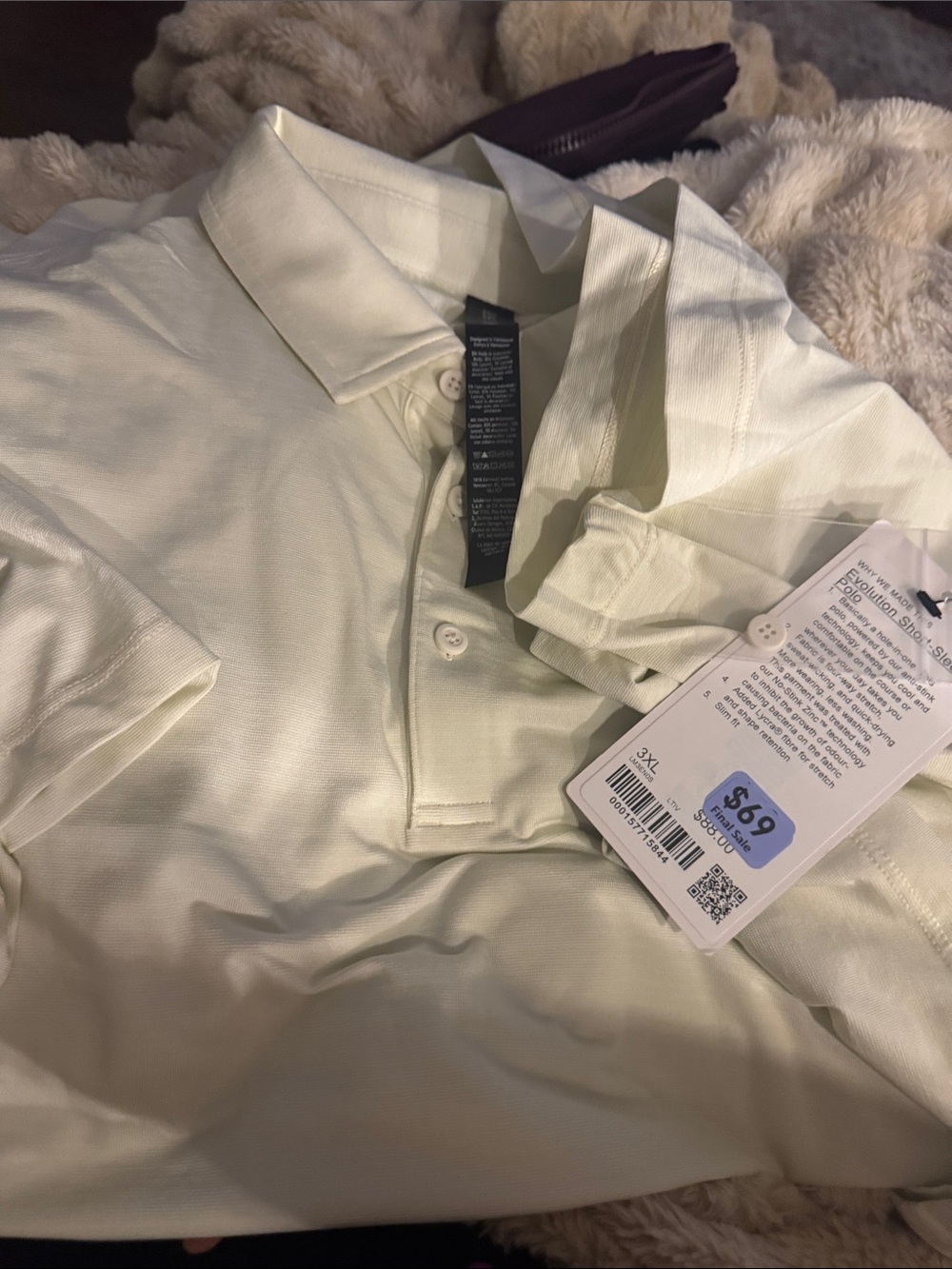 lululemon athletica Men's Polo Shirt — Light Cream